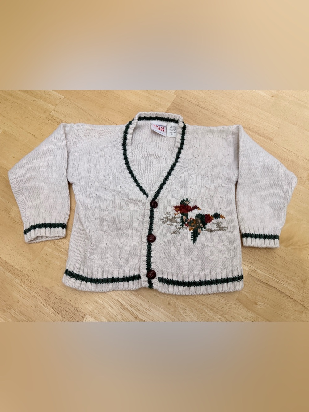 Vintage Duck Mallards Hunt Knit Cardigan Sweater Kids Toddler 2T 3T GrandpaCore
